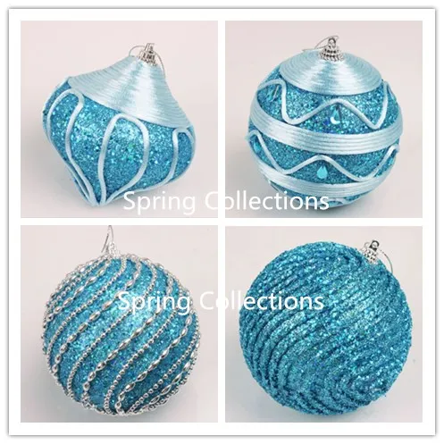 

10pcs/lot 8cm Blue series High-grade Christmas Tree Decor Ball Xmas Party Hanging Ball Ornament for Home Christmas ball
