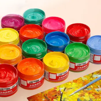 

High Quality 100ml Gouache Colors Box Paints Healthy Painting Draw Learner For Professional Practice Pigment Art Supplies