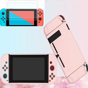 

Nintend Switch NS PC Protector Dockable Case Shell For Nintendo Switch NX Pure Color Back Cover Housing Shell 2 Tempered Film