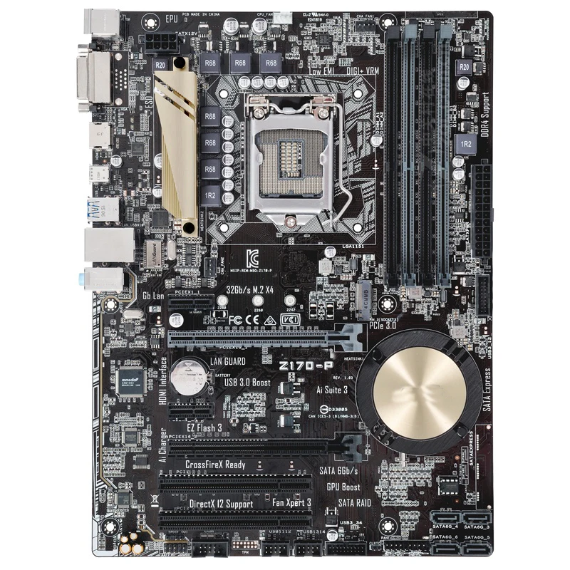 

For ASUS Z170-P Desktop motherboard Intel Z170 chipset LGA 1151 ATX DDR4 64GB M.2 SATA3.0 USB3.0 100% tested intact