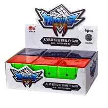 6 шт. в наборе, циклон для мальчиков, FeiWu, 56 мм, 3x3x3, безопасный АБС-пластик, волшебный куб, быстрый, ультра-гладкий, 3x3 скоростной куб-головоломка, костюм, детская игрушка, подарок