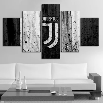 

Famous Football Team Flag Logo Posters Print 5 Pieces Canvas Print Sports Posters Canvas Paintings Boy's Wall Art Home Decor