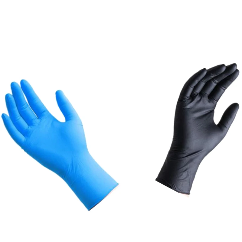 

300Pc Black, 100Pc Blue Disposable Nitrile Gloves Waterproof Anti-Static Gloves DROP SHIP