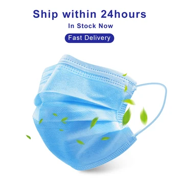 

50pc Face Masks Non Woven 3 Layer Filter Protection Masks Mouth Mask Disposable Masks Safe Breathable Ear Loop Face Masks Adult