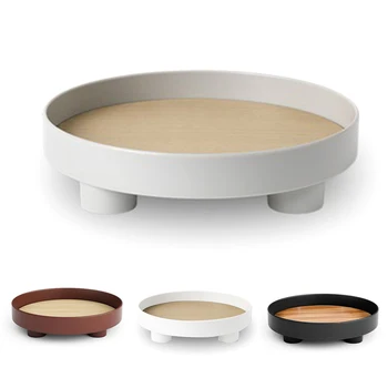 

Ins Nordic Plastic Round Storage Tray Tableware Colorful Ring Tray Decorative Jewelry Desktop Wedding Kitchen Serving Tray