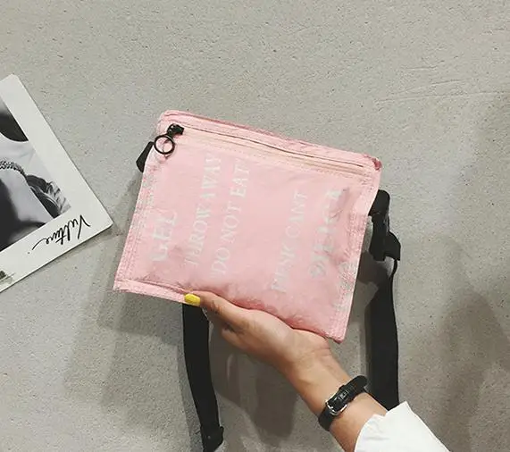 Women Waist Bag Belt Bag fanny pack bags for women Chest Bag Letter Printing Phone Pouch Purse Free Shipping - Цвет: Розовый