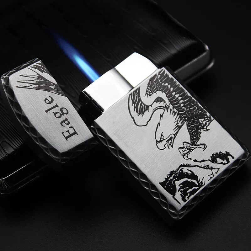 

Windproof Outdoor Metal Jet Lighter Torch Turbo Gas Lighter Inflated 1300 C Cigar Cigarette Eagle Lighters Smoking Accessories