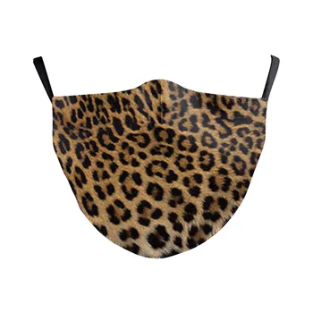 

Adult Reusable Fabric Face Mask Leopard Print Washable Women Men Shiled Print 3D Outdoor Breathable pm 2.5 Dust Filter Cover