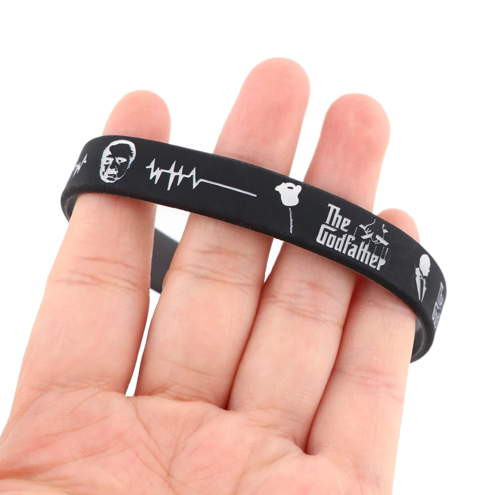 MD1375 Fashion Godfather Bracelet Trendy Silicone Rubber Band Wristbands  Hand Bangle Men Women Jewelry Gift
