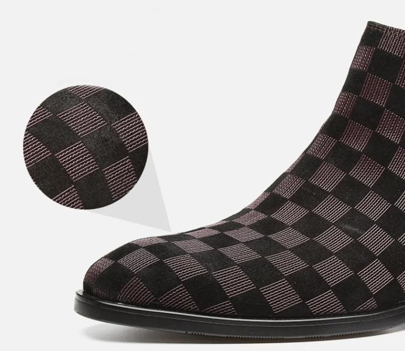 topo da moda xadrez inverno homens botas