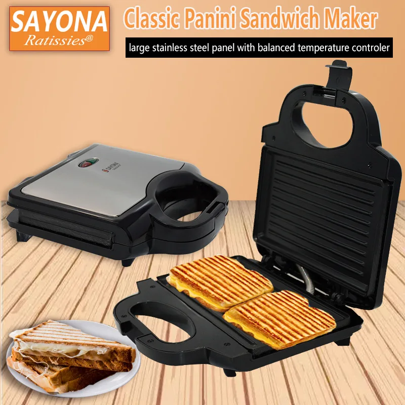 

Stripe-shaped Home Sandwich Maker Stainless Steel Toaster Overnight Grill Breakfast Machine SZJ-227B