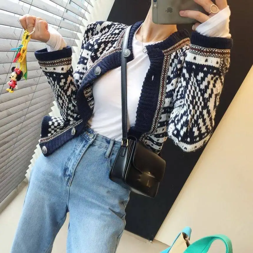 

New Oversize Women Sweaters Autumn Vintage Cardigans Loose Winter sweater women Knitted plus size women cardigan knit Button
