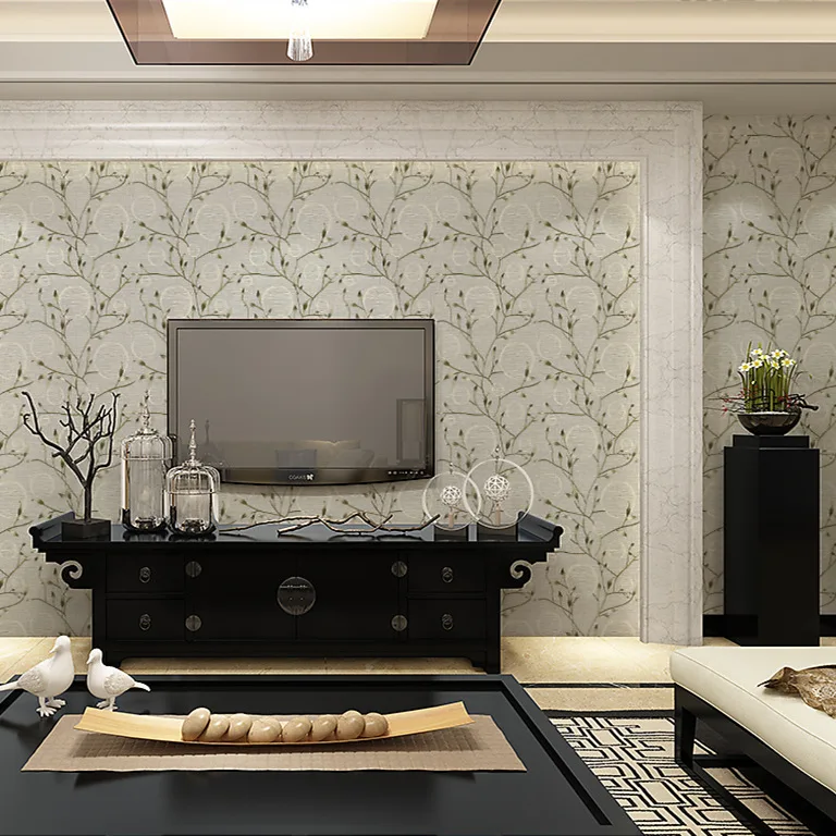 

Simple New Chinese Style Embroidered Seamless Wall Cloth Living Room Bedroom Wall Jacquard Wall Covering Fabric Manufacturers Di