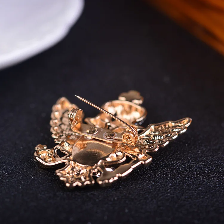 2pcs Fashion Scarf Jewelry Men Corsage Rhinestone Crown Collar Brooch Pins