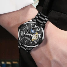 Роскошные Брендовые Часы WAKNOER, мужские автоматические светящиеся часы, мужские водонепроницаемые механические часы с турбийоном, мужские часы