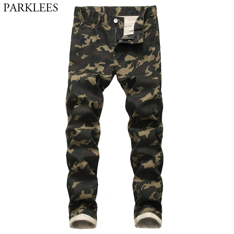 Camo Camouflage Jeans Pants Men 2020 Fashion Military Style Denim