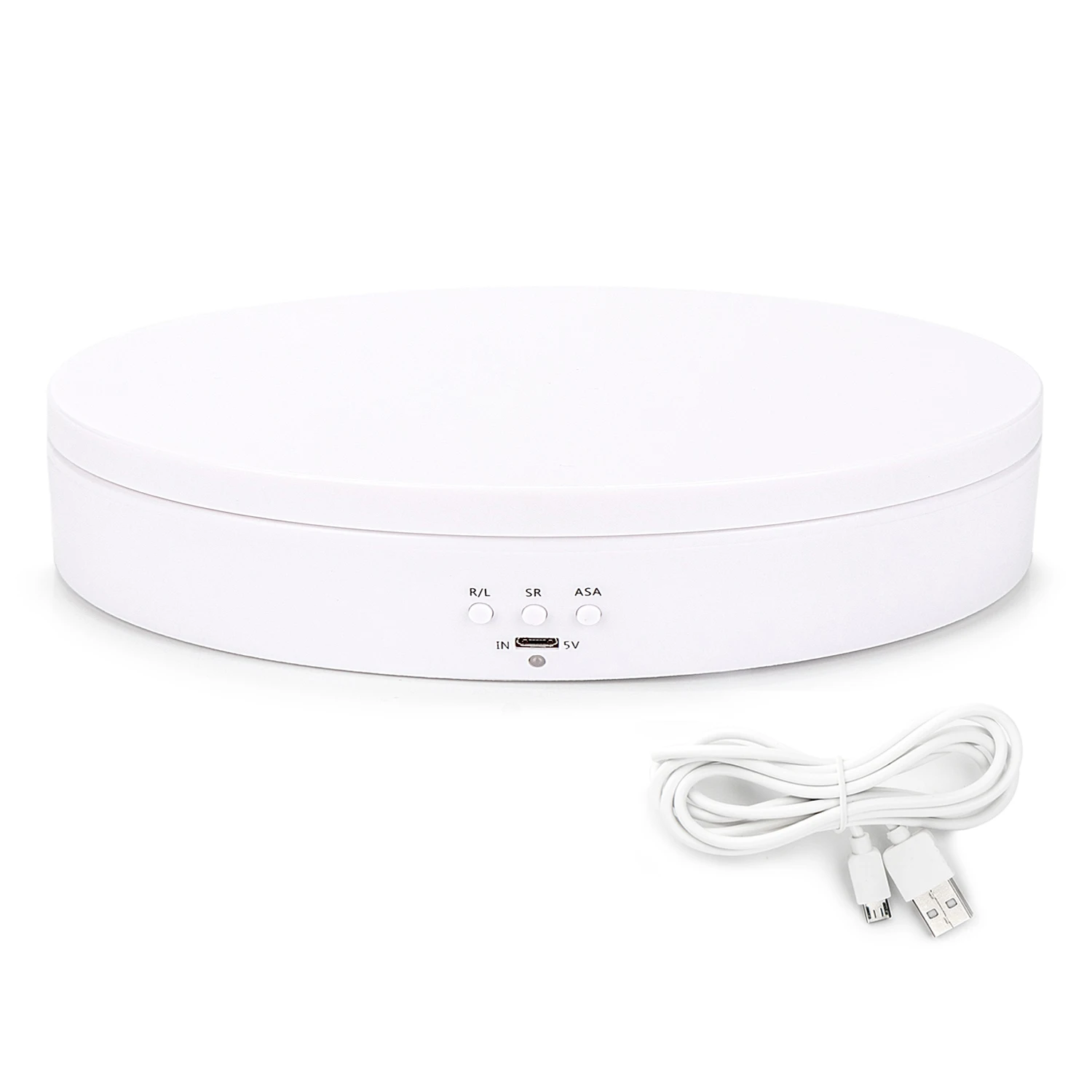 

Белая матовая вращающаяся подставка для дисплея с электроприводом, поворотный стол, 19,5 см / подшипник 5 кг, аккумуляторная USB-устройство для фотосъемки для ювелирного торта