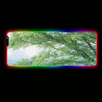 

MRGBEST Large Tree Landscape Mousepad RGB Natural Rubber Mouse Pad Anti-slip Gaming Mouse Mat with Locking Edge Dropshipping