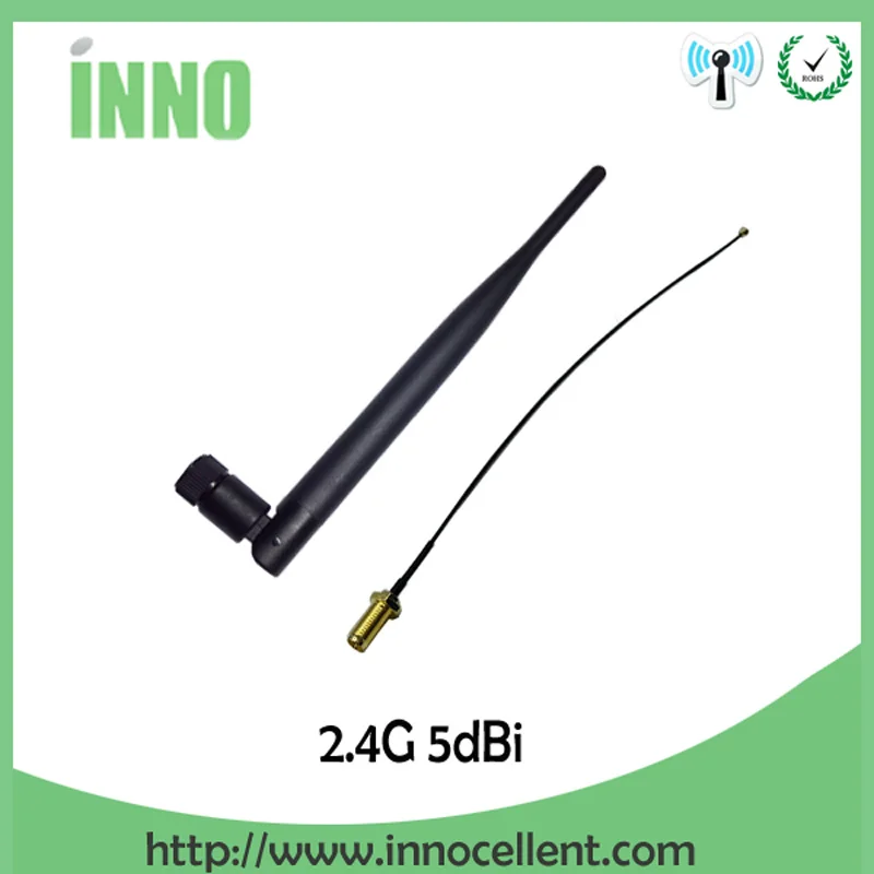 EOTH 2pcs 2.4g antenna 5dbi sma male wlan wifi 2.4ghz antene IPX ipex 1 SMA female pigtail Extension Cable iot module antena wi fi антенна nobrand ipex ipx u fl 2 4ghz 5dbi 2 шт