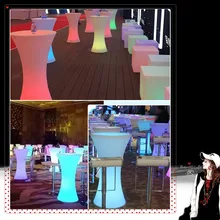 Светодиодный светящийся коктейльный столик IP54 Водонепроницаемый Пластиковый барный столик D60* H110cm Клубная мебель для дискотеки принадлежности коктейльный столик