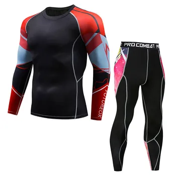 

Men's sportswear compression shirt winter thermal underwear elastic warm wool long Johns bodybuilding body shaping machine