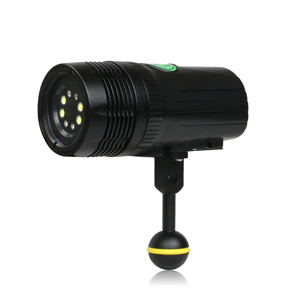 Дайвинг подводный 100 м светодиодный видео камера фотография лампа фонарь фонарик мощный водонепроницаемый тактический фонарь - Цвет: Black