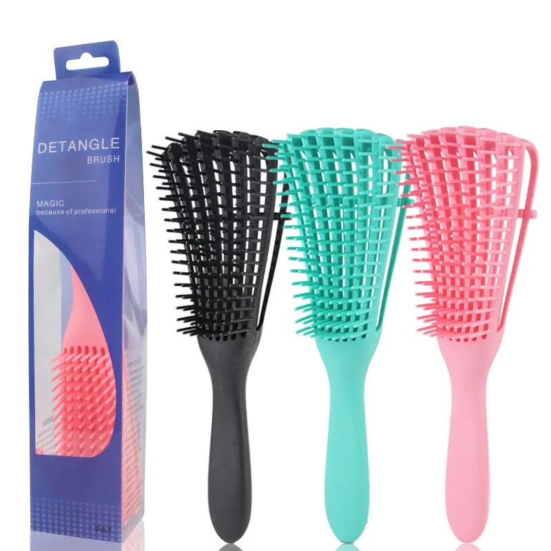 Detangling Hair Brush 4c Curly Hair Detangler Brush Hair Wet Thick Kinky Hair Adjust Hair Brush Scalp Massage Detangle Hairbrush