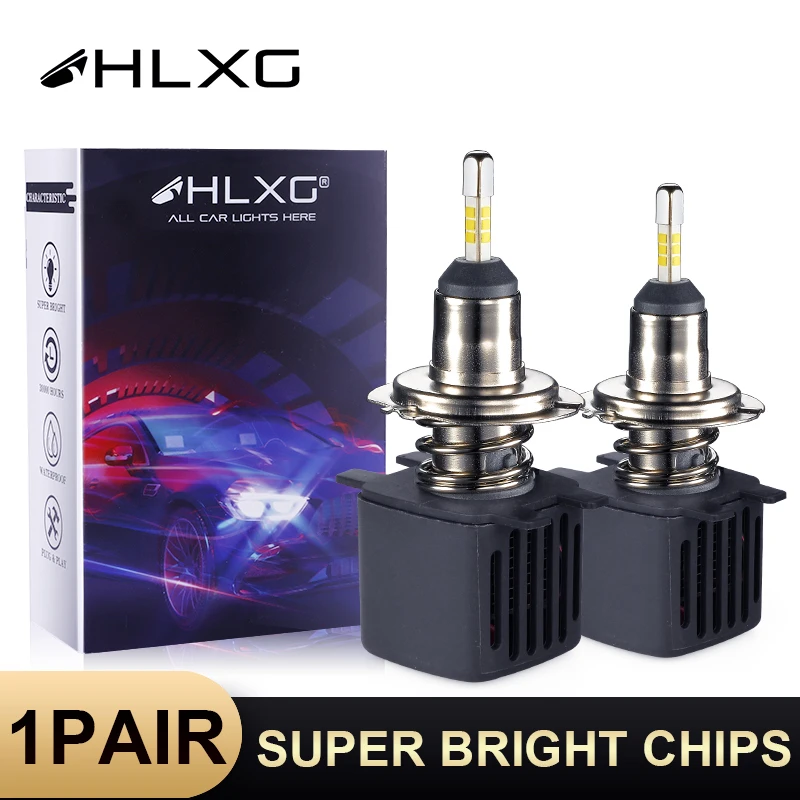 光る蝶 Hlxg 3d 360 Led H4 H7 H1 Bulbs 4 Sides Car Headlight 15000lm