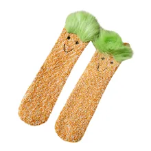 Womail носки с животными, женские зимние домашние пушистые коралловые носки, 1 пара, женские зимние домашние носки