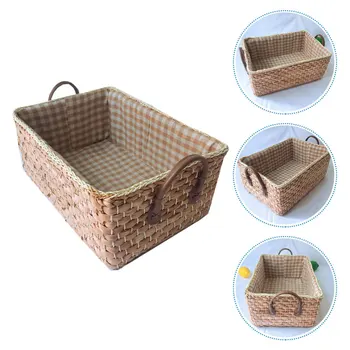 

1PC Large Size Storage Box Rural Style Storage Box Drawer Style Storage Case Corn Husk Woven Box Handheld Storage Basket for Hot