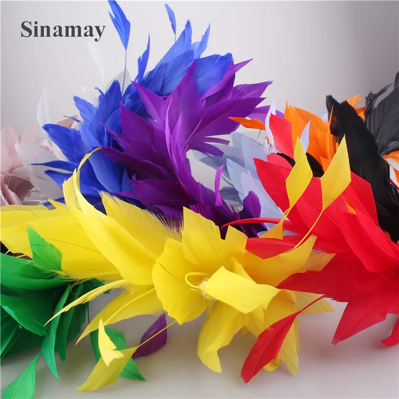 25-35CM Colorful Dyed Goose Feather Accessories DIY Wedding Hats Millinery  Decorations Elegant Party Clothes Feathers 1Pcs/Lot wedding hair clips