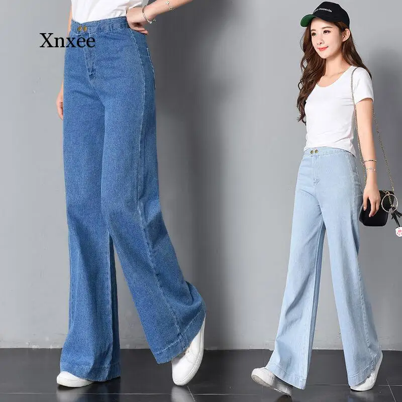 

Wide Leg Jeans For Women Stretch Vintage Full-length loose Boyfriend Pants Trousers pring Loose High Waist casual bottom