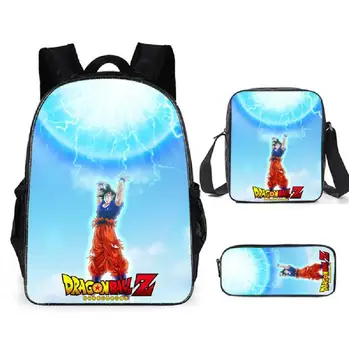 

Dragon Ball School Backpack for Kids Boys 3PCS School bags Travel Shoulder bag Portage Cartoon Mochila Escolar