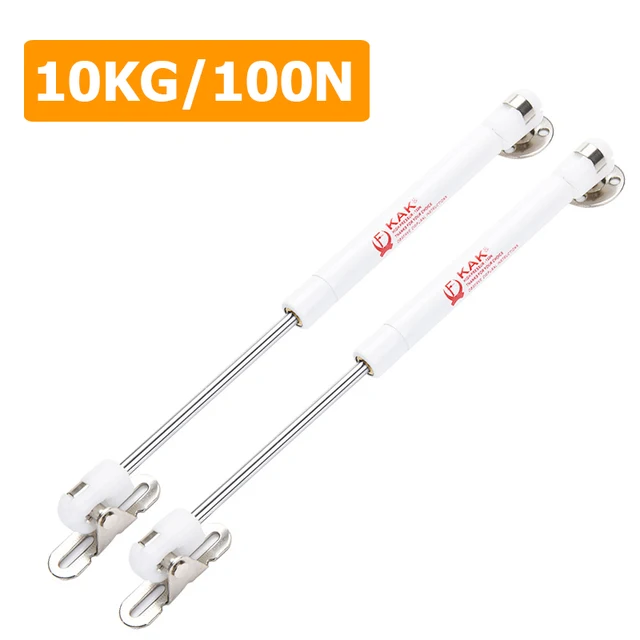 KAK 4 Pieces Soft Closing Cabinet Hinges 6kg to 10kg Bench Toy Box Lid Support Gas Strut  Kitchen Cupboard Door Support Hardware White 10KG x 2