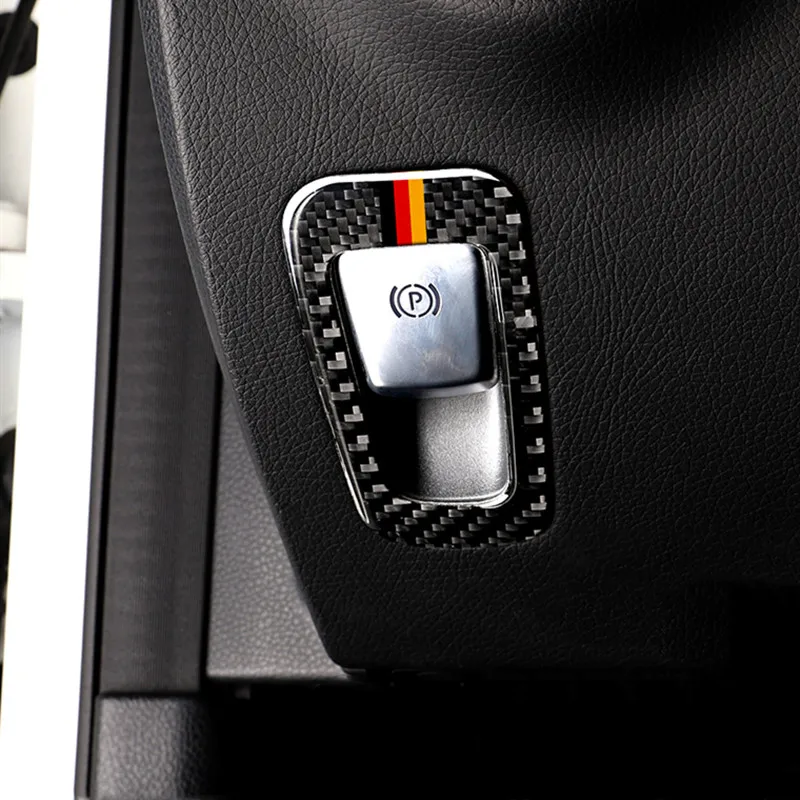 Carbon Fiber P Electronic Brake Switch Button Trim For Mercedes C Class W205 GLC