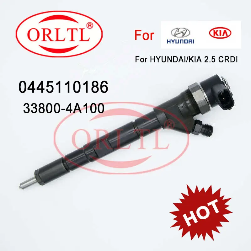 338004A100 Common Rail Injector 0445110186 33800-4A100 Auto Parts 0 445 110 186 For HYUNDAII Starex Libero KIA Sorento | Автомобили и