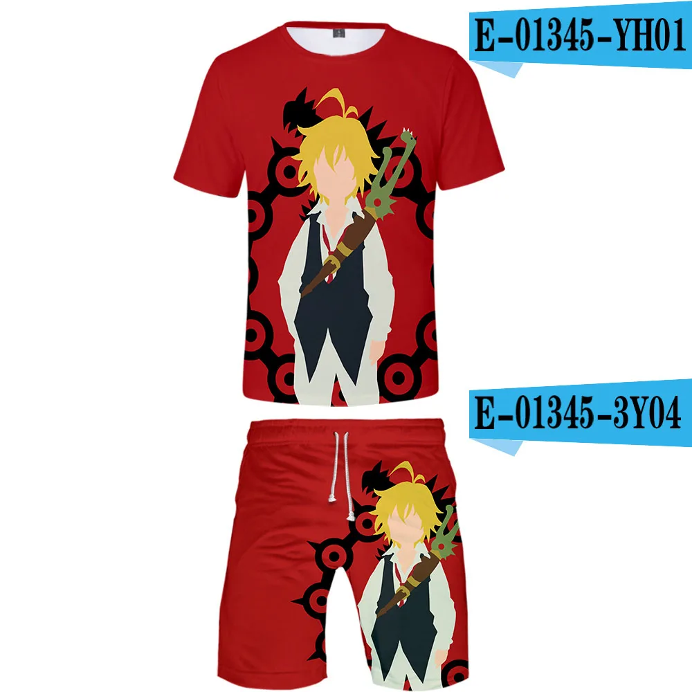 Frdun tommeliodas аниме крутой Harajuku 3D комплект из двух предметов футболка с коротким рукавом шорты аксессуары уличная harajuku Мужской комплект - Цвет: Бежевый