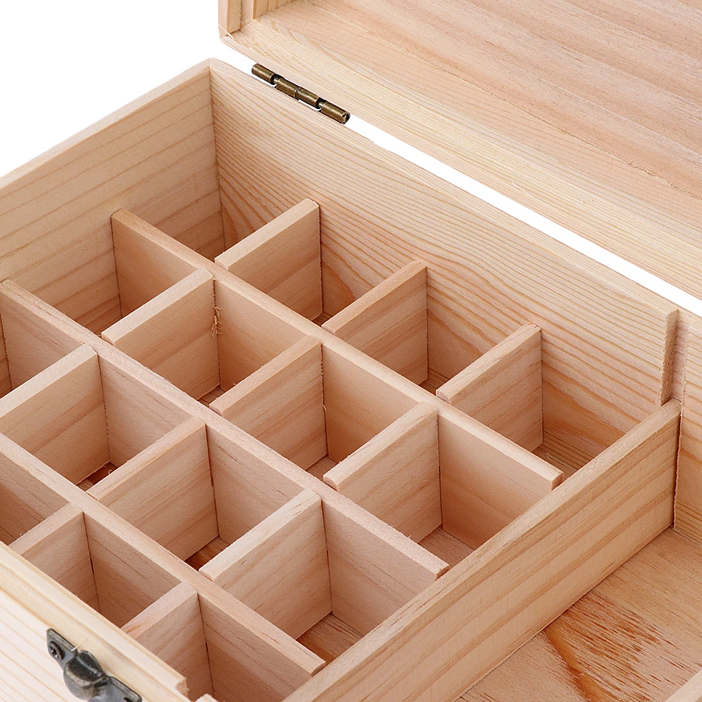 2Pcs Perfume Vials Essential Oil Display Storage Carrying Wood Case Box and Stand Holder Set for Roller Bottle Dropper Bottles