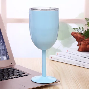 

Modern 10oz Stainless Steel Insulated Wine Goblet Vacuum Cocktail Party Cup