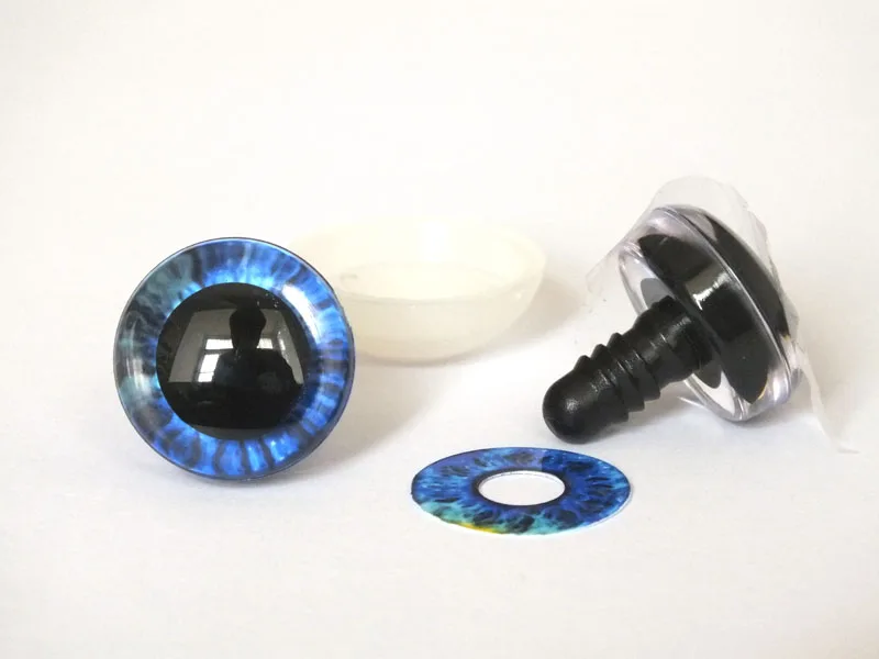 20pcs 14-40mm round plastic clear toy safety eyes + glitter sheet + hard washer for plush doll findings-size option