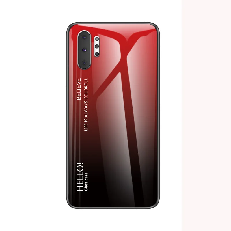Красный Постепенная замена стеклянный чехол для телефона samsung Galaxy Note 10 Plus SM-N975F полная защита бампер для samsung Note10 Plus 5G крышка - Цвет: Красный