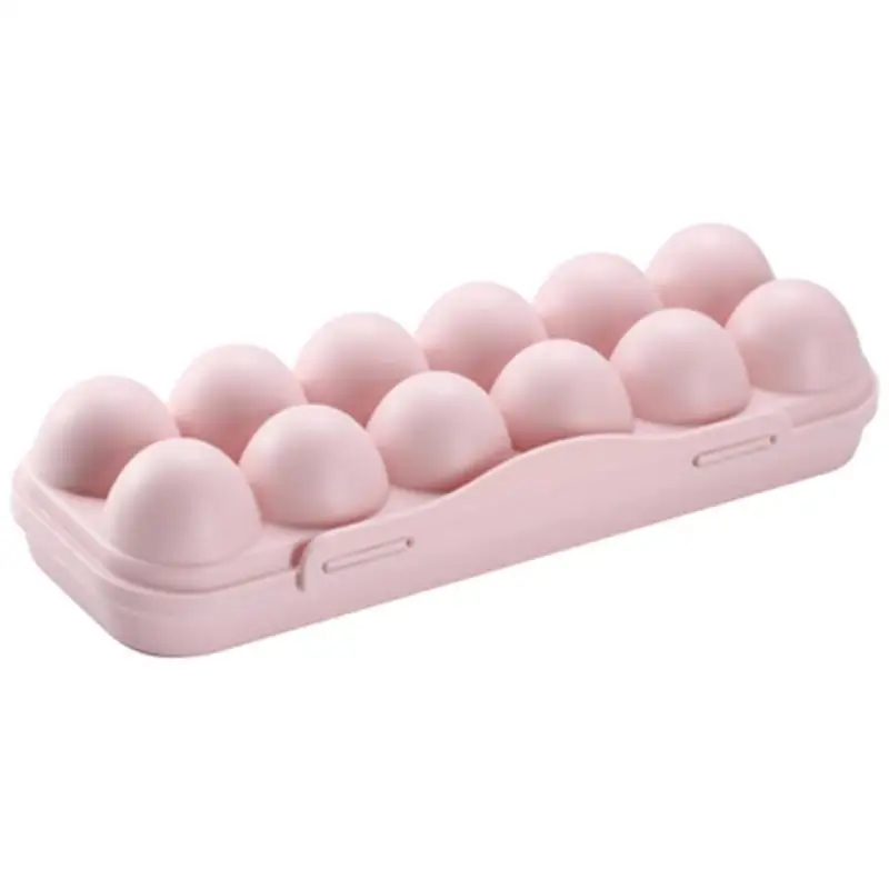 Лоток для яиц, домашняя коробка для хранения, кухонный холодильник, контейнер для фруктов и овощей ёмкость, Органайзер - Цвет: Розовый