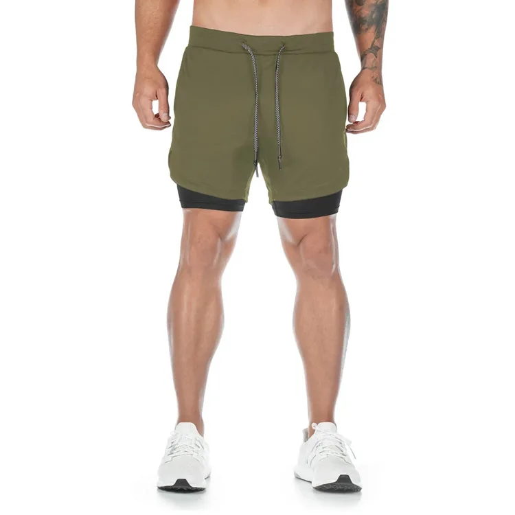 Summer 2020 running shorts men 2 in 1 sports jogging fitness shorts Men's Gym training Quick-drying sports shorts male short