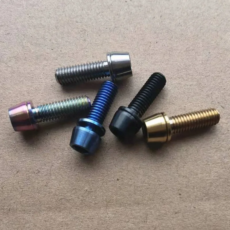 Kit Bulloni In Titanio M5x16 M5x18 M5x20 Mm - Testa Rastremata Per Bici (10 Pezzi)
