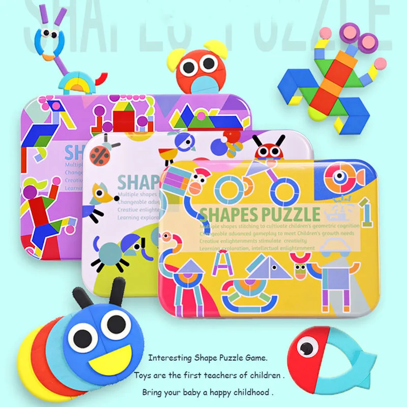 New Fun Shape 3D Puzzle Board Children Wooden Toys Kids Cognitive Color Learning Toy Interactive Game Baby Educational Toys
