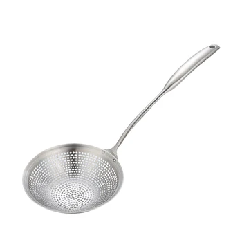 

Frying Kitchen Strainer Colander With Handle Home Cooking Utensil Oil Skimming Multifunction Stainless Steel Solid Easy Clean