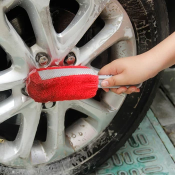 

Microfiber Car Wheel Tire Rim Brush Non Slip Handle Washing Sponge Tool Auto Washing Sponge Vehicle Tyre Cleaning Brush