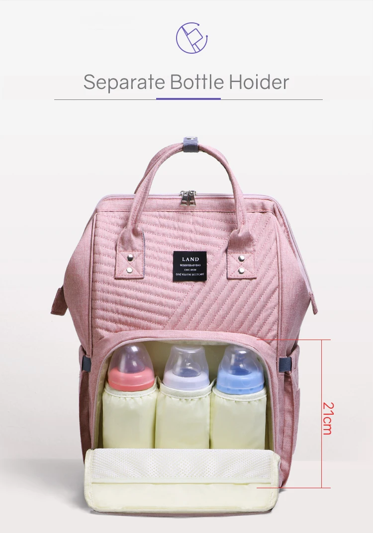 LANDUO сумка для подгузников для мамы, большой вместительный дорожный рюкзак для подгузников с защитой от потери на молнии, сумки для кормления детей, Прямая поставка