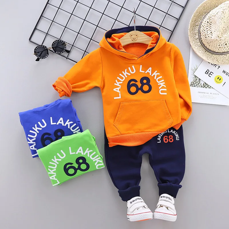 Autumn Baby Clothing Suits Children Boys Girls Clothes Kids Hooded Sweatshirt Pants 2Pcs/Sets Toddler Leisure Sport Tracksuit