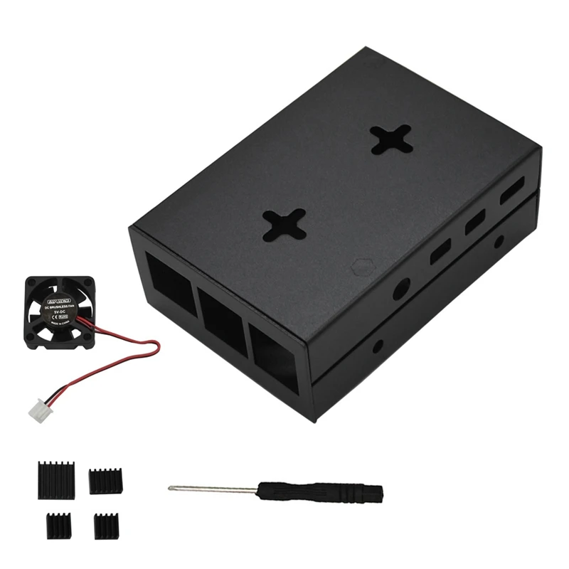 Чехол для Raspberry Pi 4, металлический корпус из алюминиевого сплава для Raspberry Pi 4 охлаждающие вентиляторные радиаторы